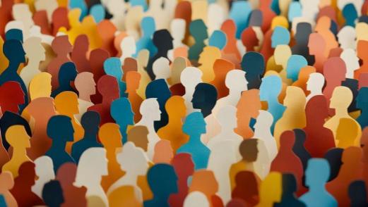Illustration of diverse people shown in profile